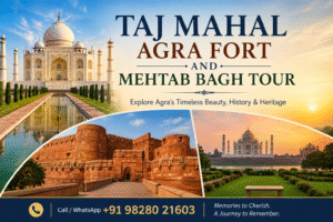 Taj Mahal Agra Fort and Mehtab Bagh Tour