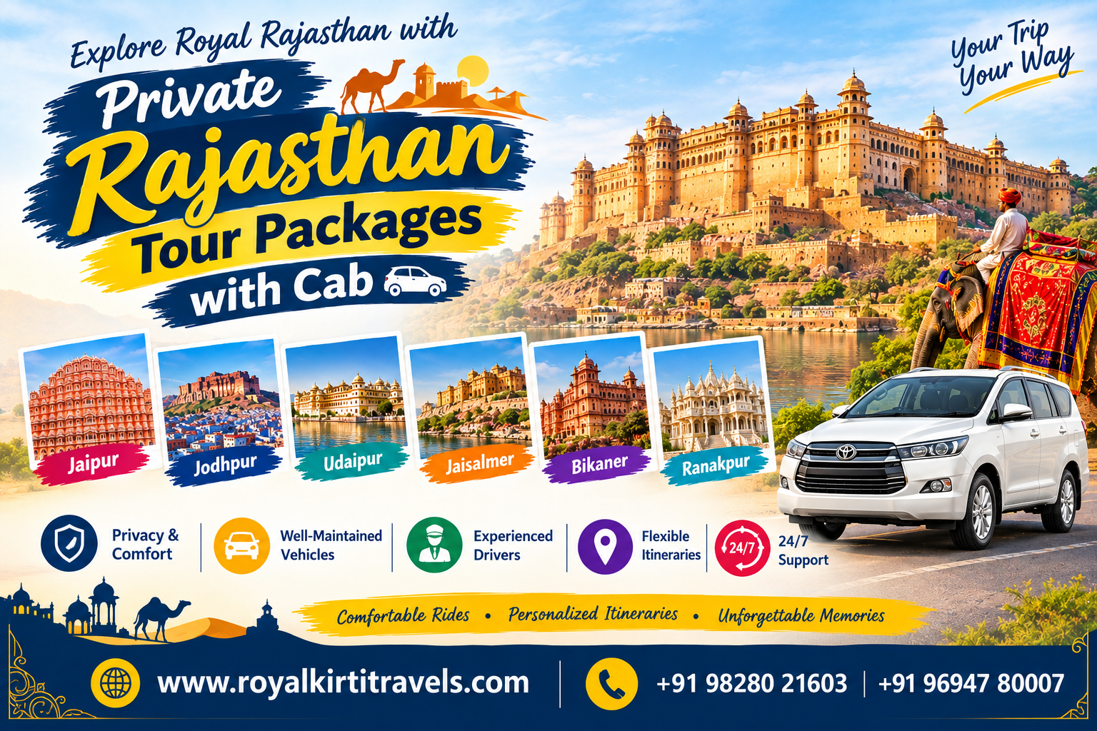 Private Rajasthan tour packages with cab